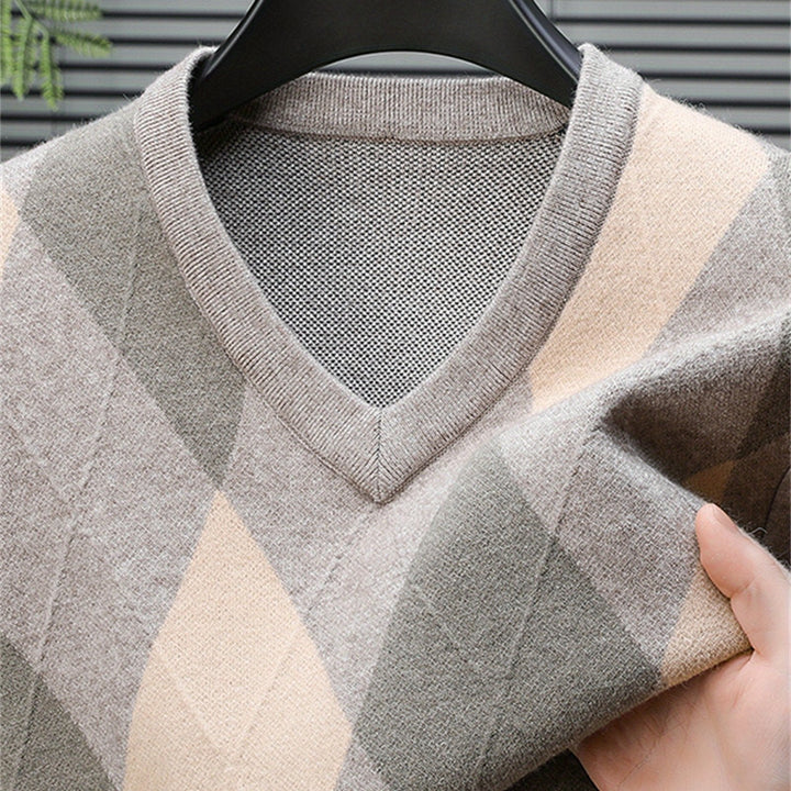 Classic Argyle V-Neck Sweater
