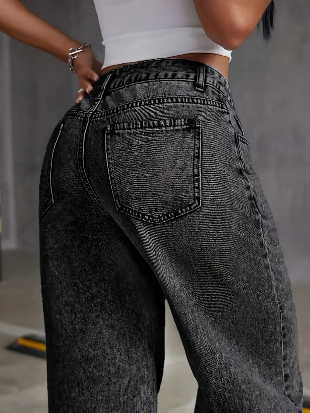 High-Waisted Wide-Leg Jeans