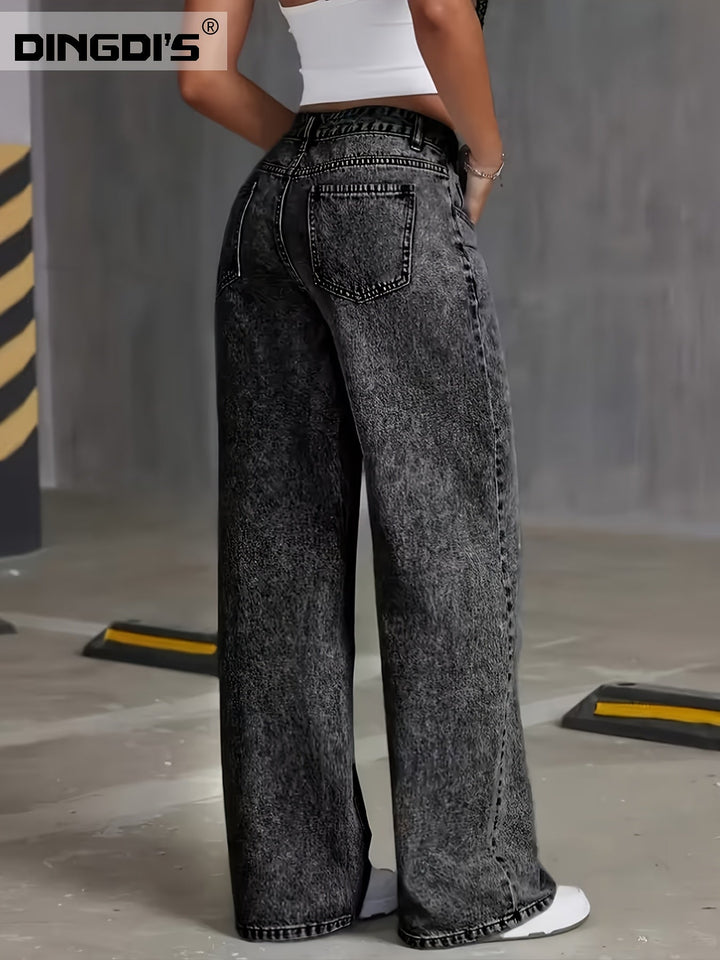 High-Waisted Wide-Leg Jeans