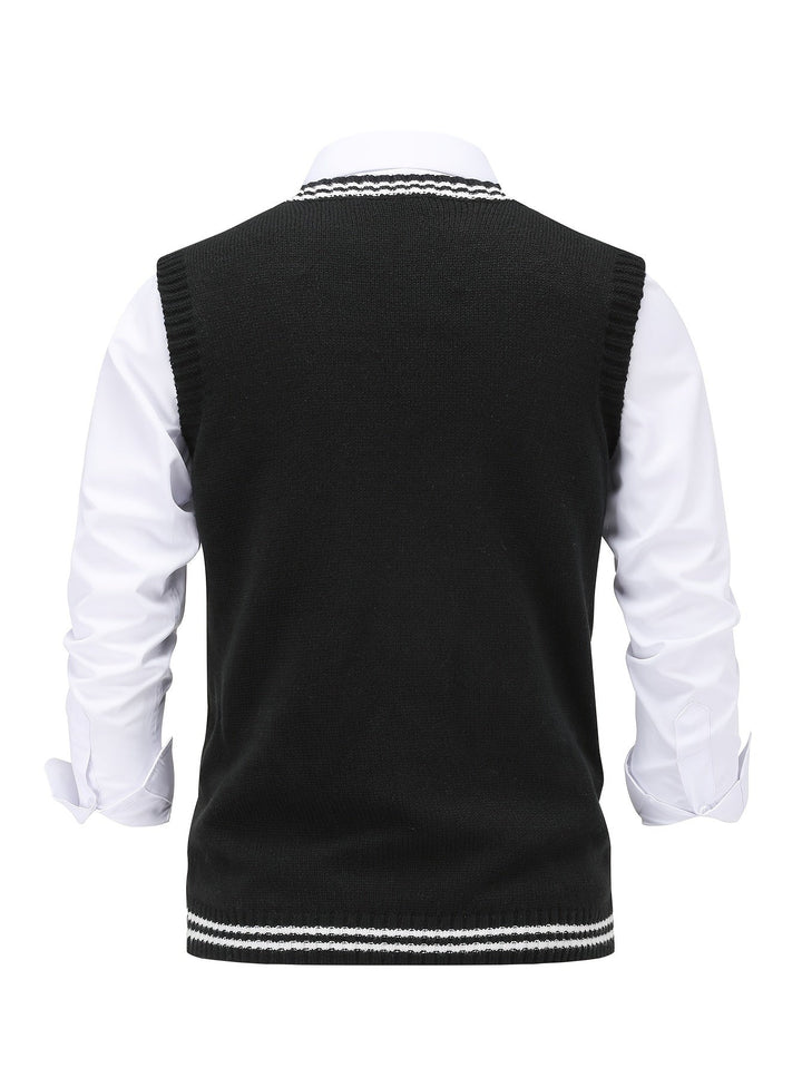 Cable-Knit V-Neck Sweater Vest