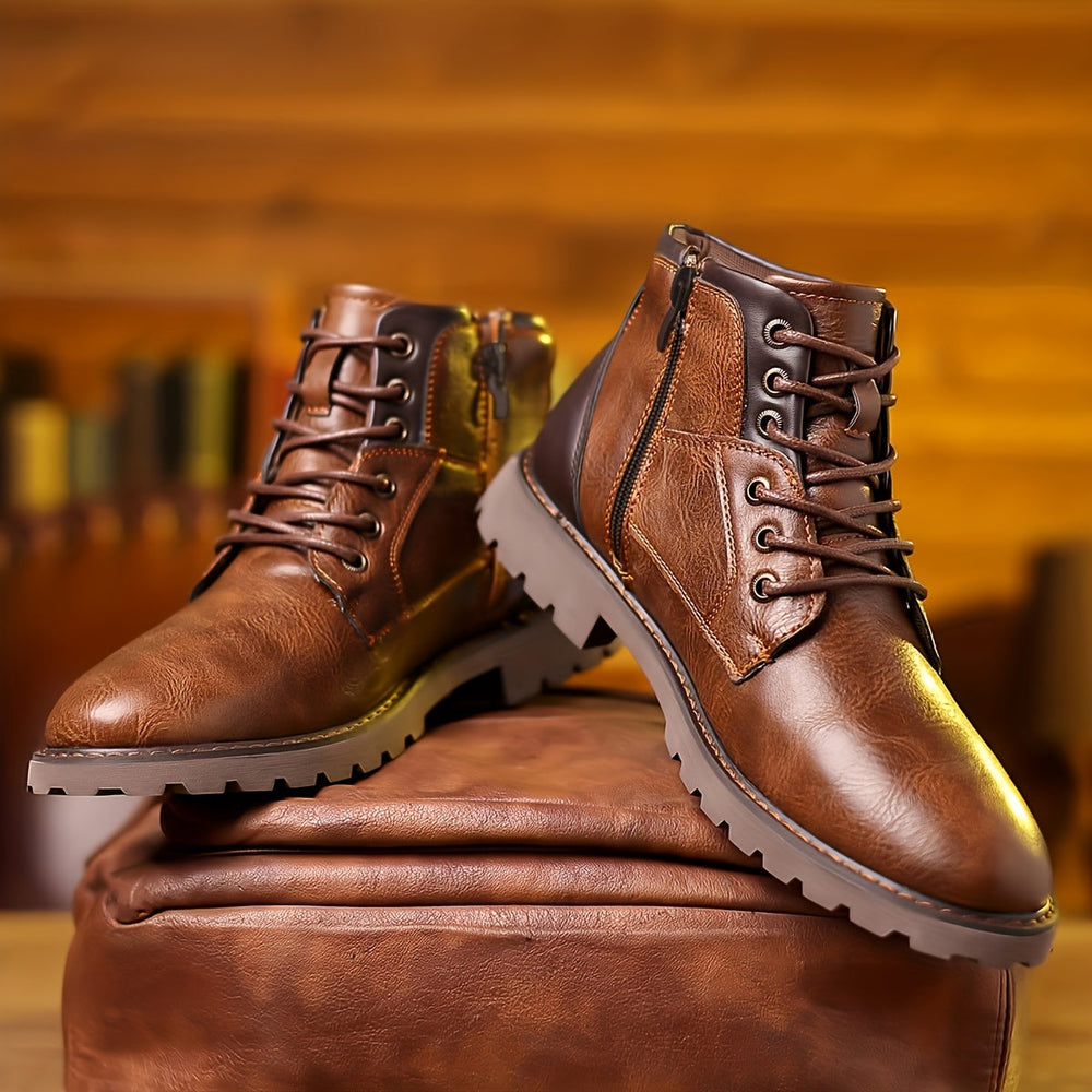 Rugged Lace-Up Ankle Boots