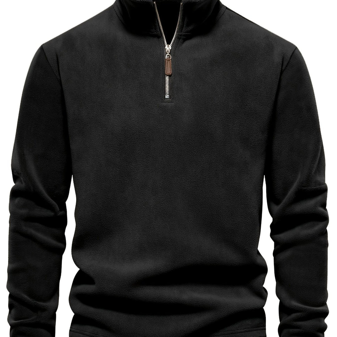 Half-Zip Stand-Collar Pullover