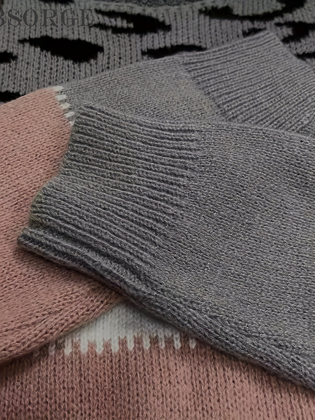 Patterned Color-Block Sweater