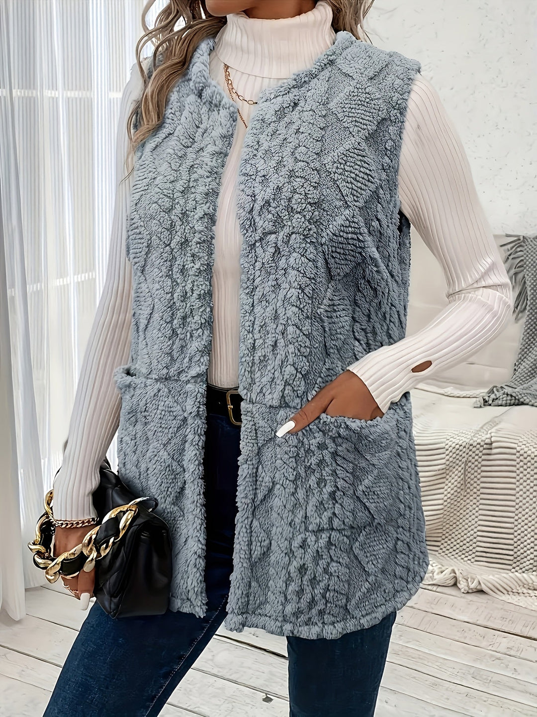 Cozy Textured Sleeveless Vest