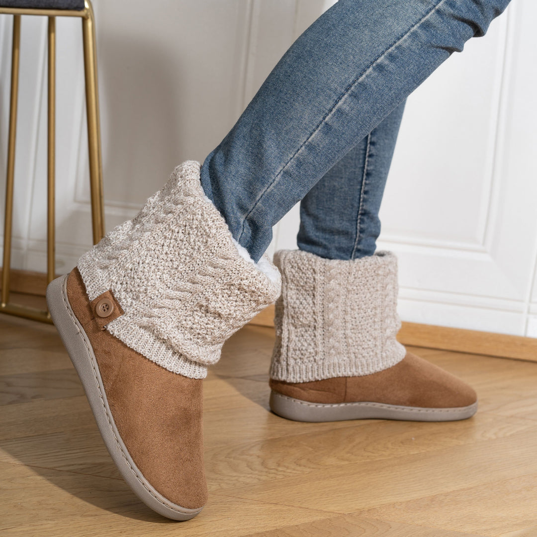 Cozy Knit-Cuff Boots