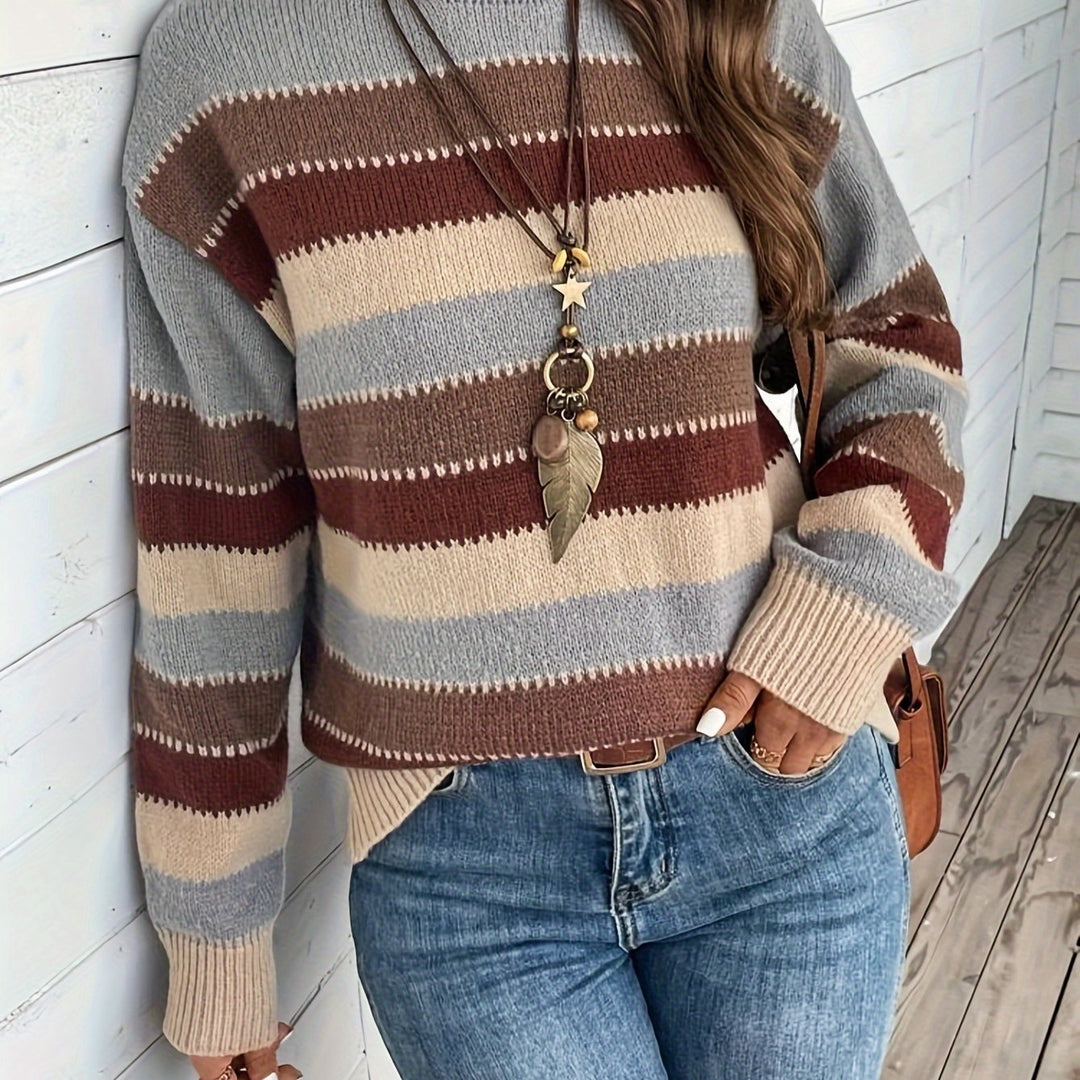 Striped Round-Neck Sweater