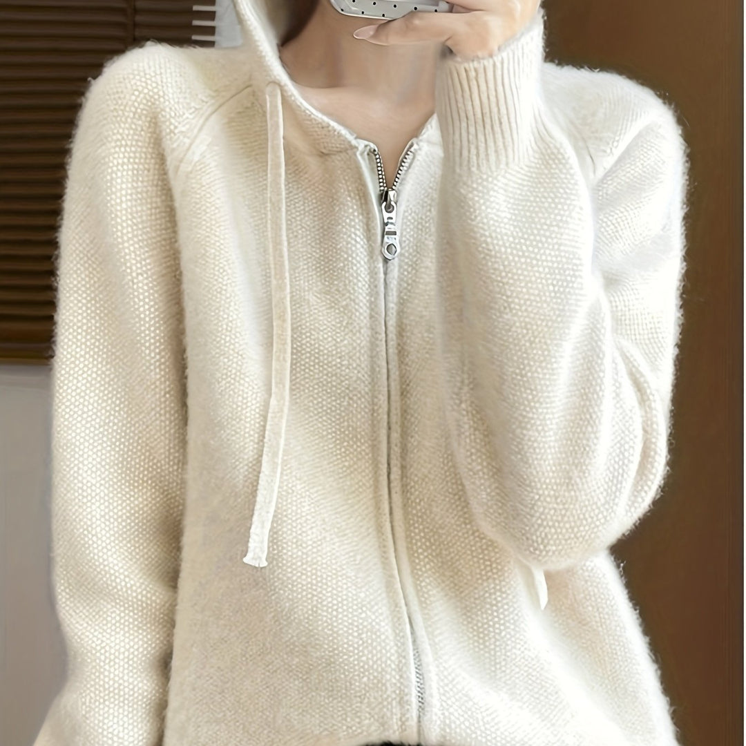 Hooded Zip-Front Cardigan