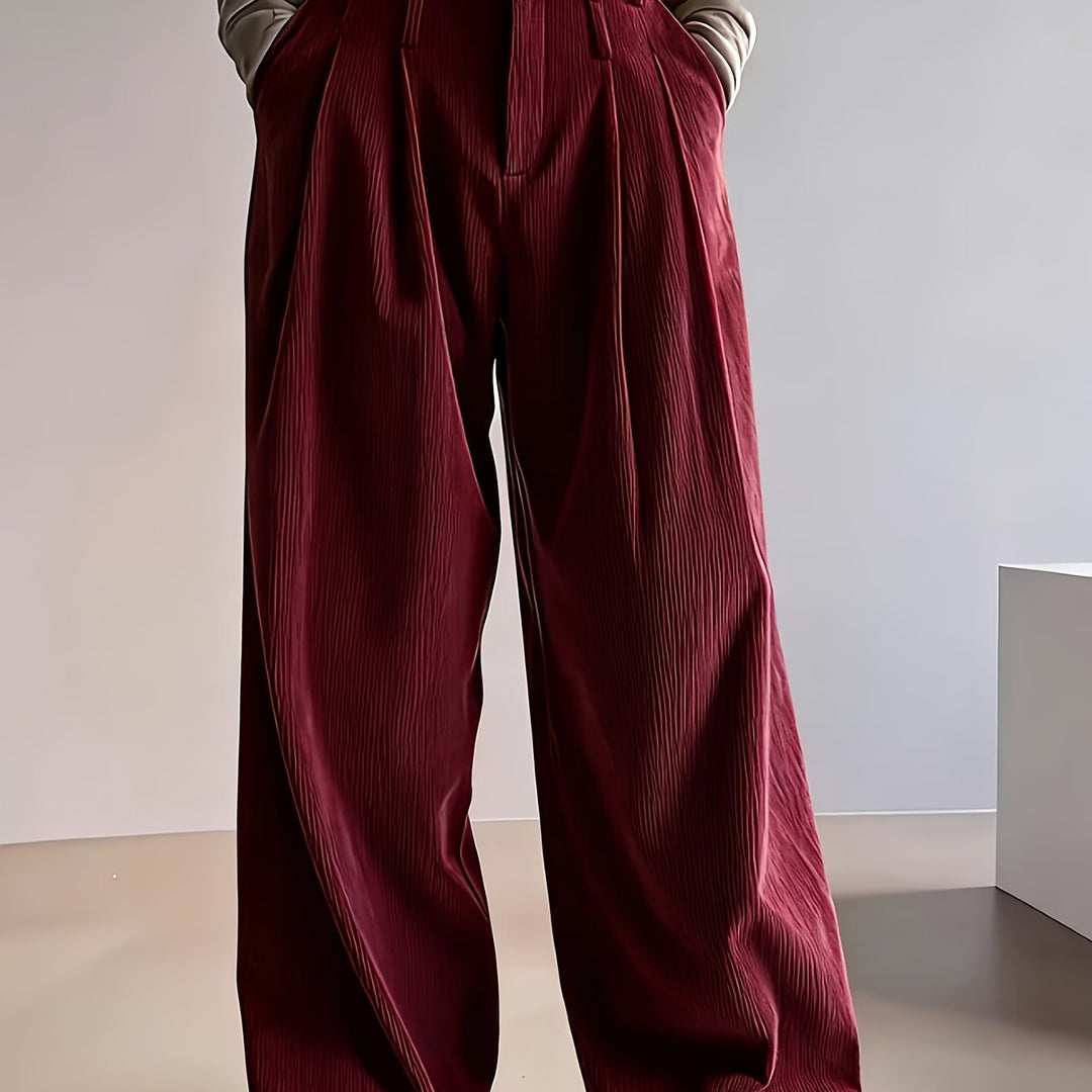 Pleated Wide-Leg Pants