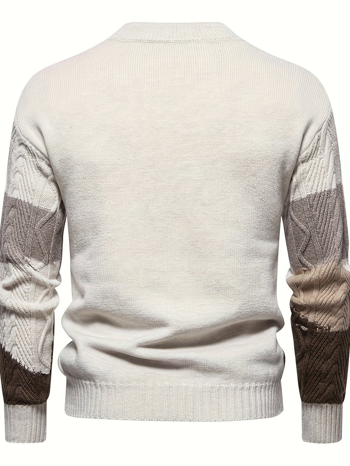 Textured Color-Block Sweater