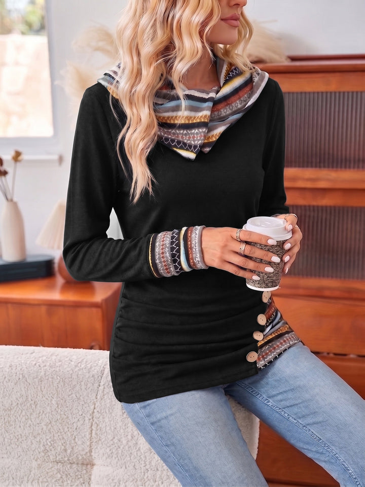 Patterned Patchwork Hoodie