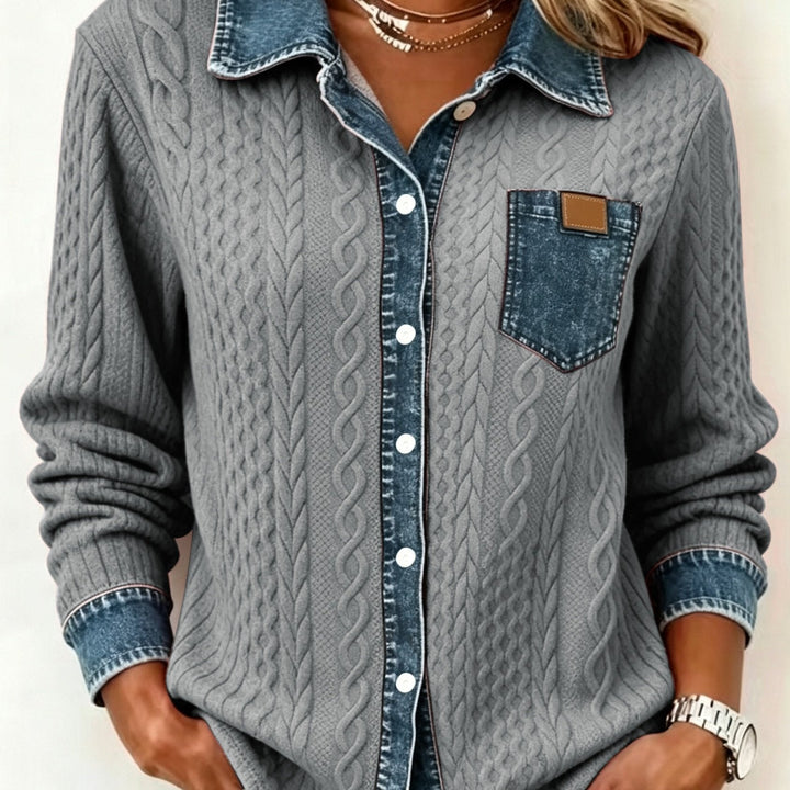 Textured Button-Up Shirt