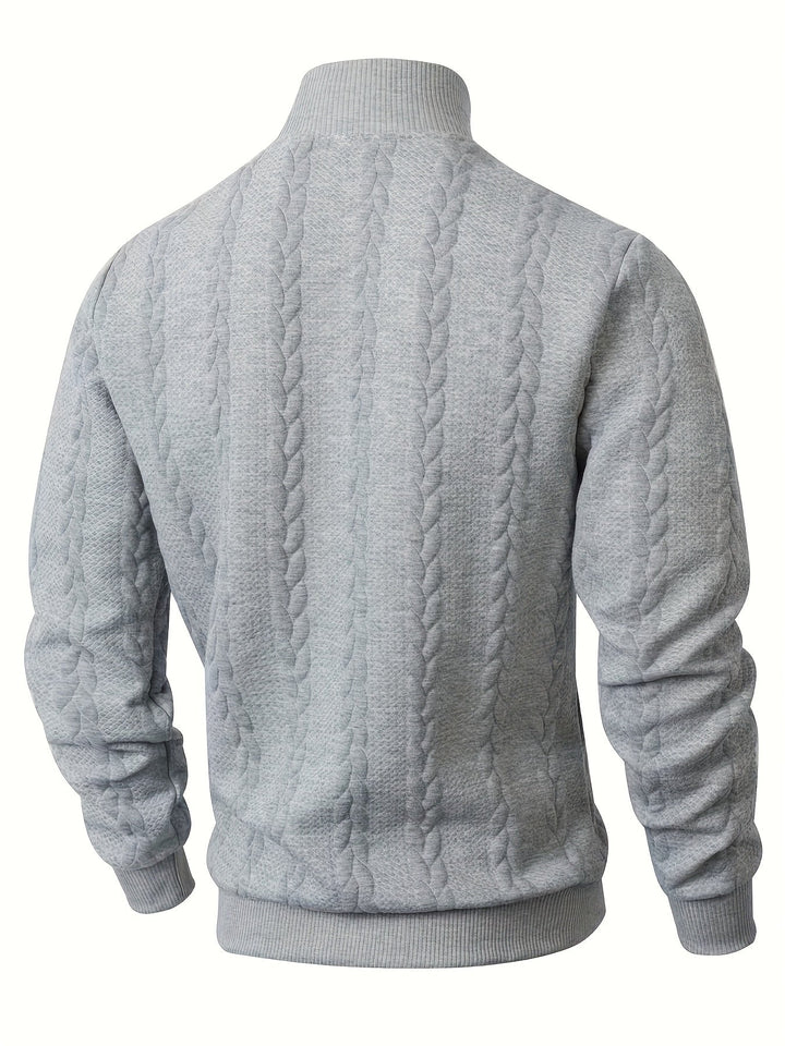 Textured High-Neck Sweatshirt