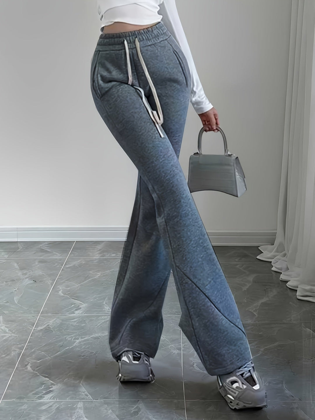 High-Waist Flared Lounge Pants