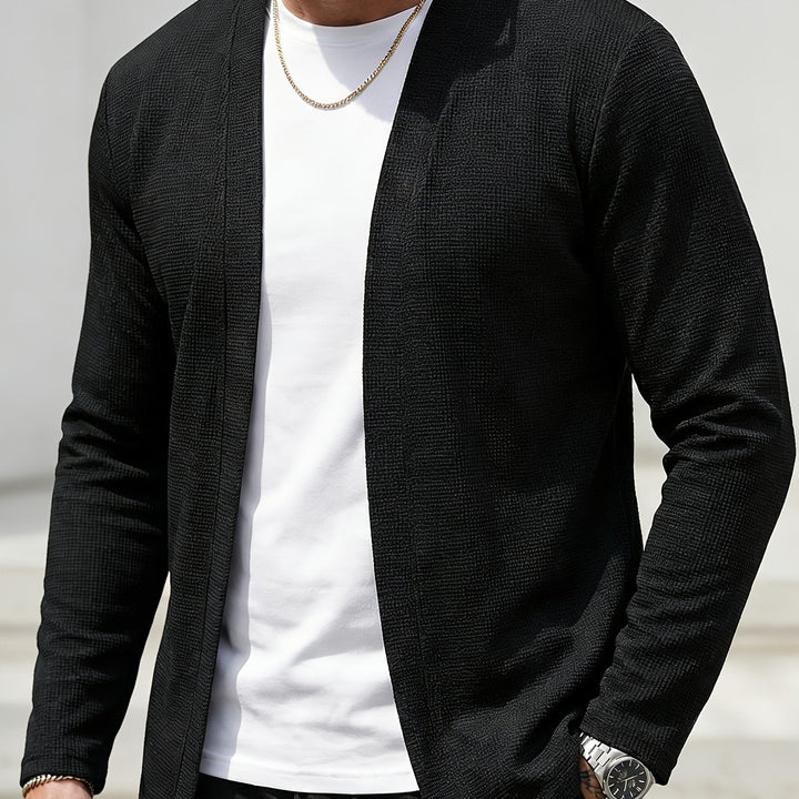 Open-Front Textured Cardigan