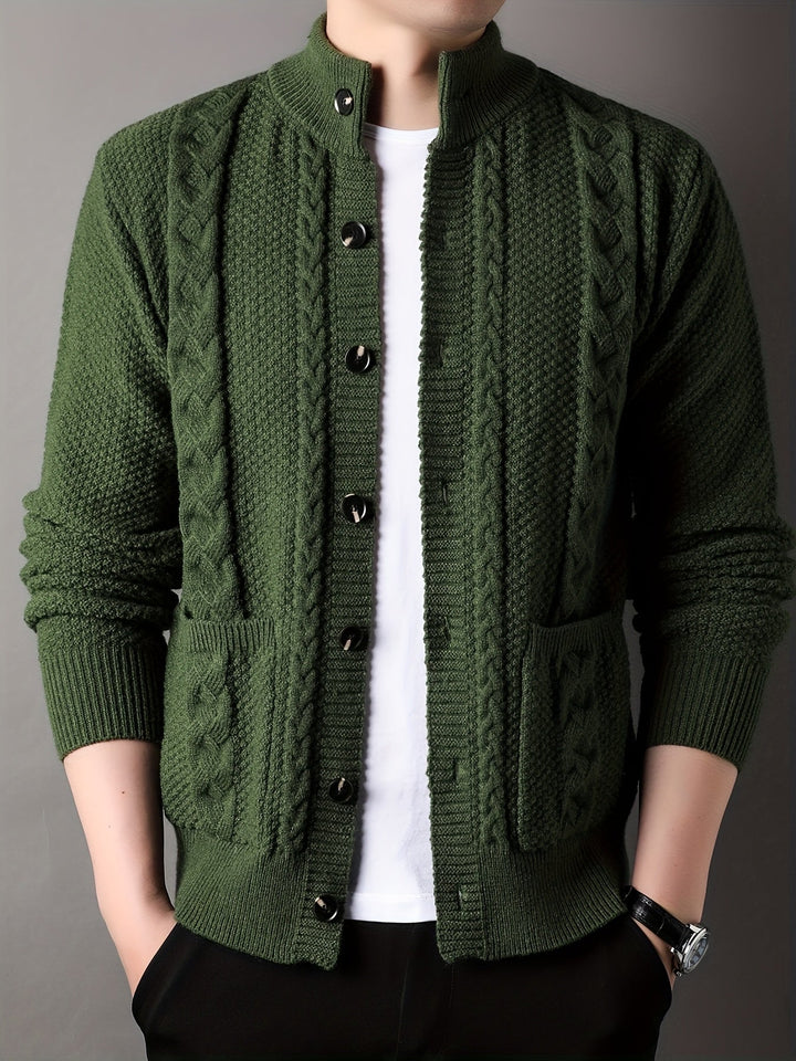Textured Button-Front Cardigan