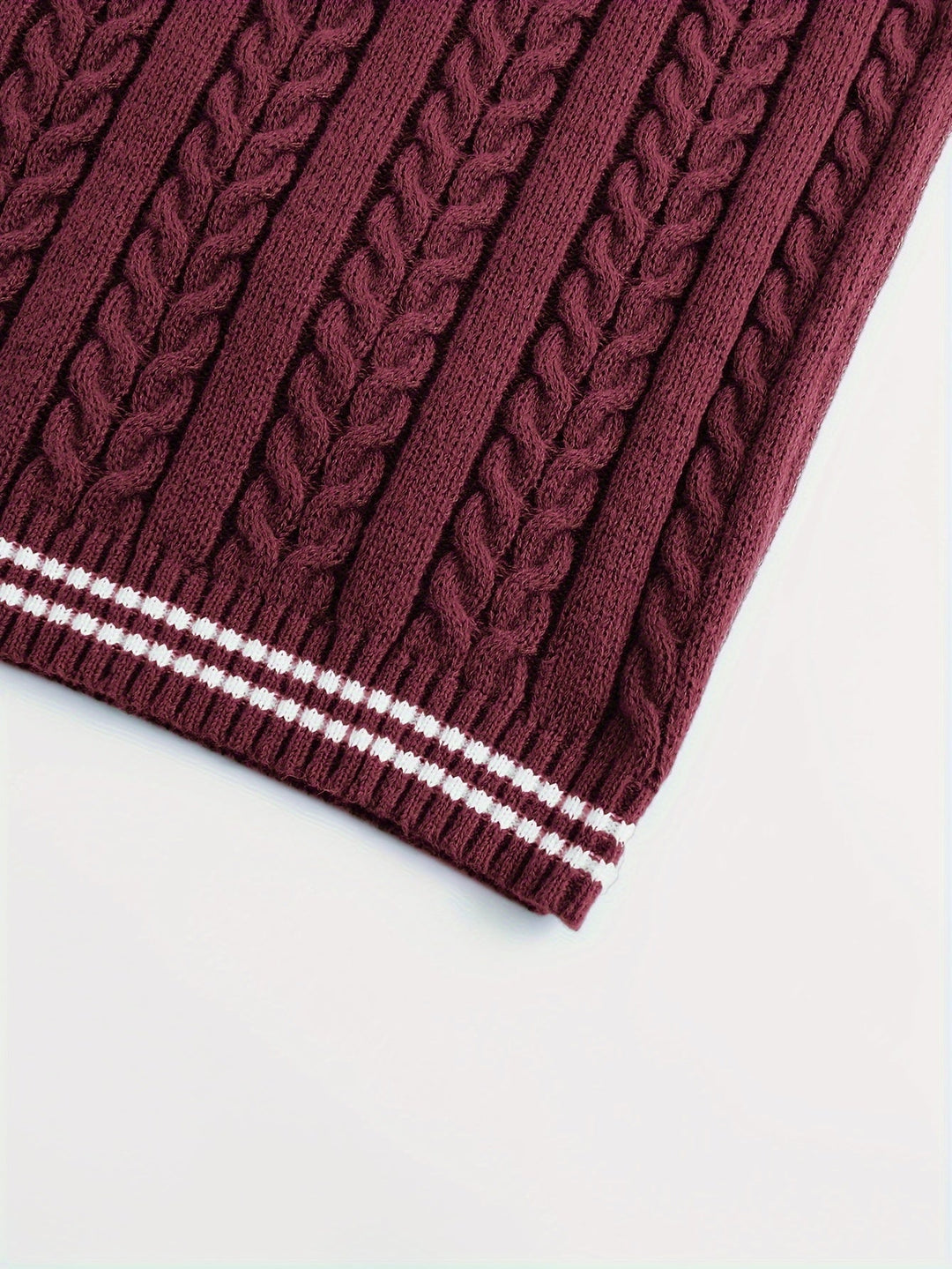 Cable-Knit V-Neck Sweater Vest
