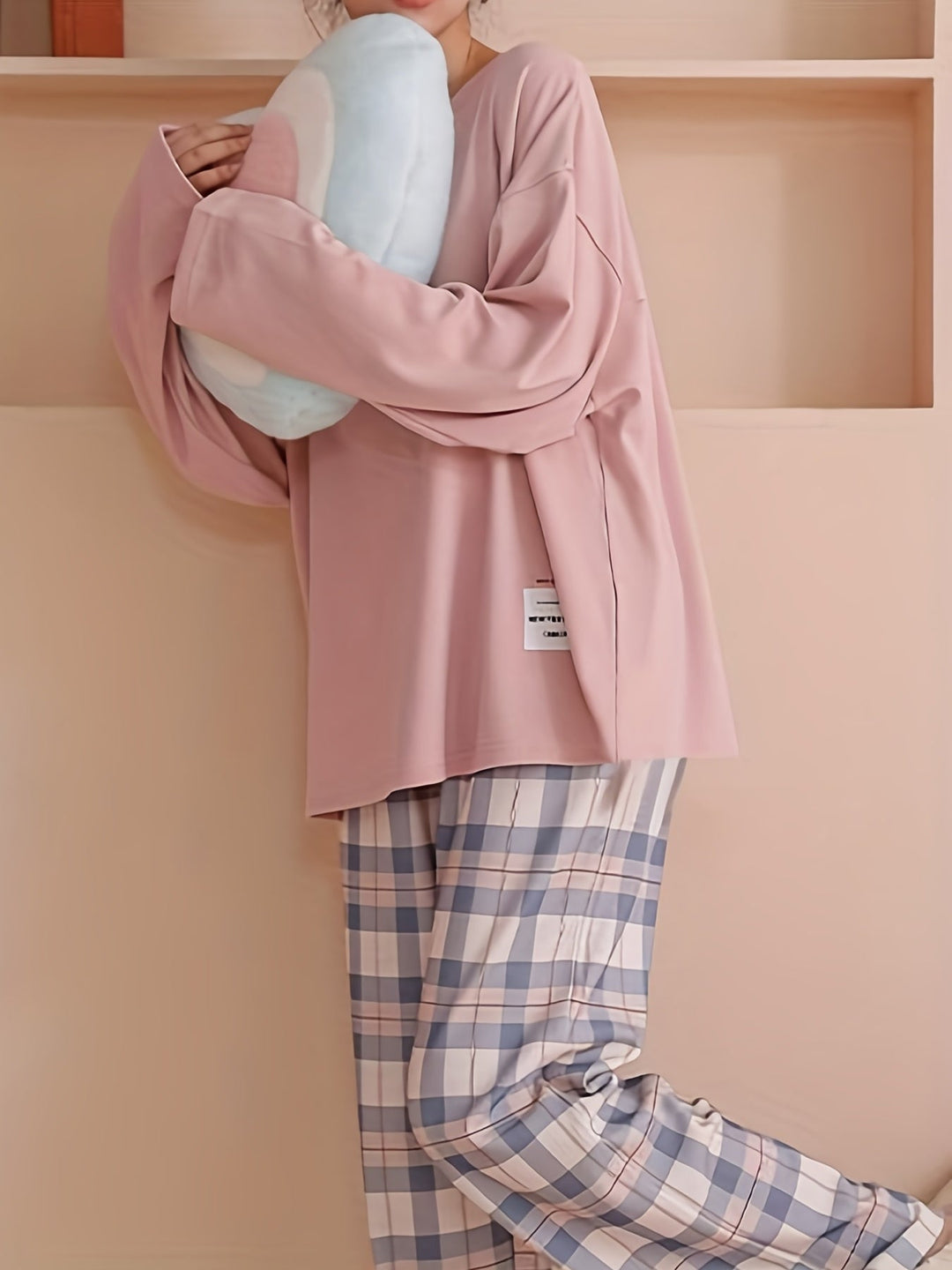 Relaxed Plaid Two-Piece Set