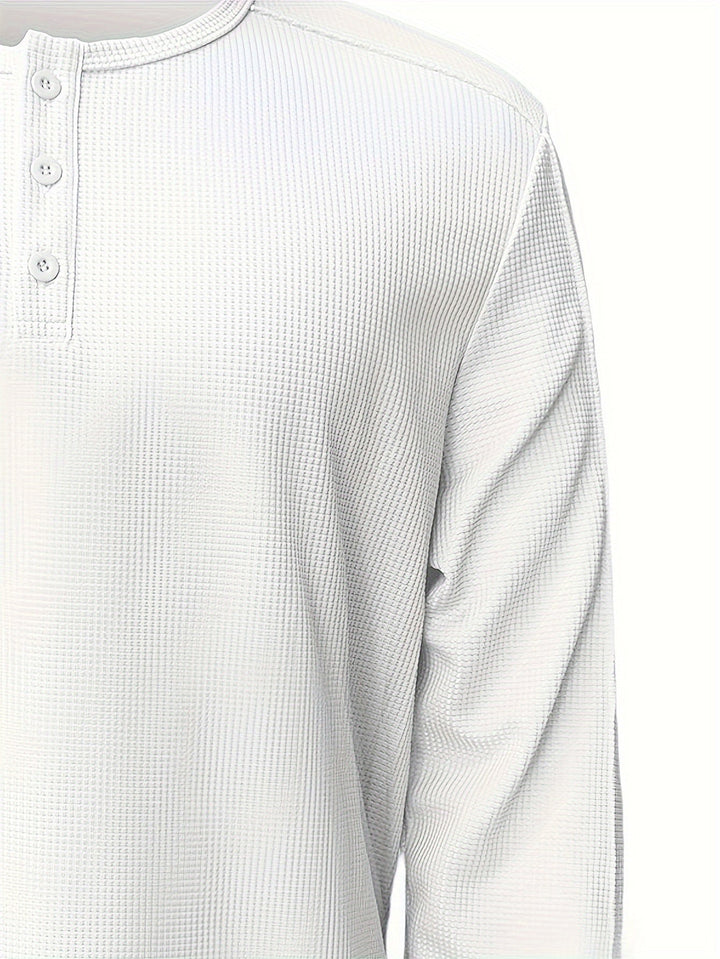 Textured Long-Sleeve Henley