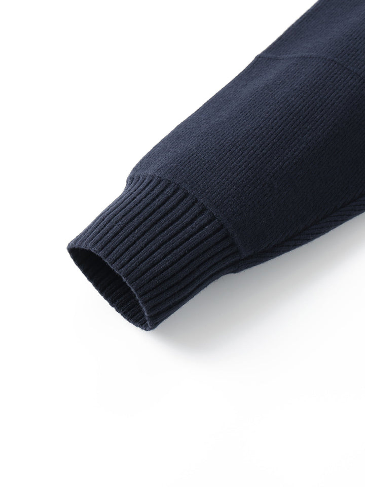 Zip-Front High-Neck Cardigan