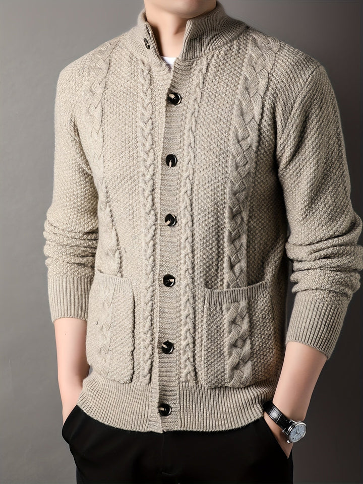 Textured Button-Front Cardigan