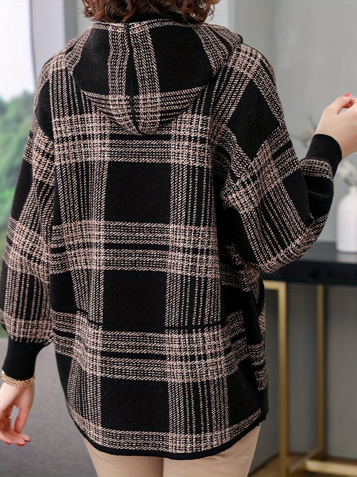 Hooded Checked Zip Jacket