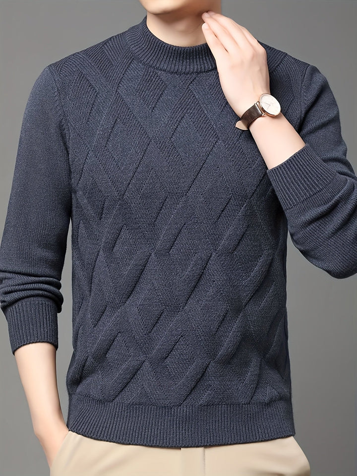 Textured Mock-Neck Sweater