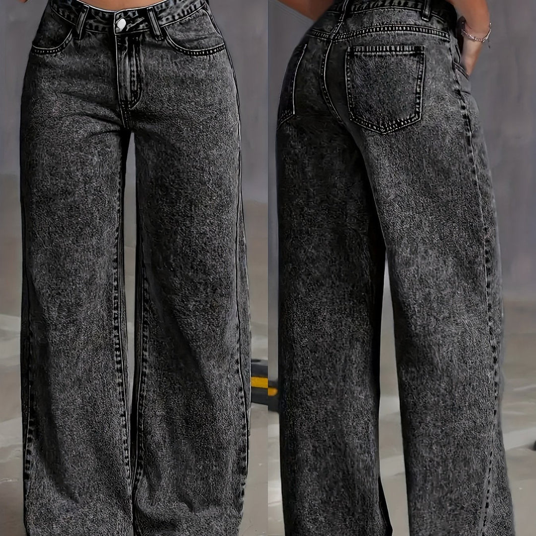 High-Waisted Wide-Leg Jeans