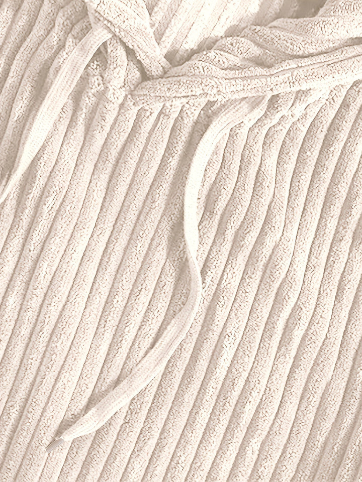 Ribbed Pullover Hoodie