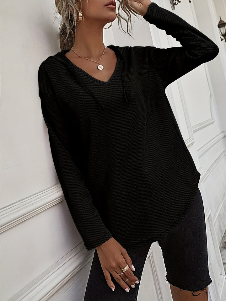 Relaxed V-Neck Hoodie