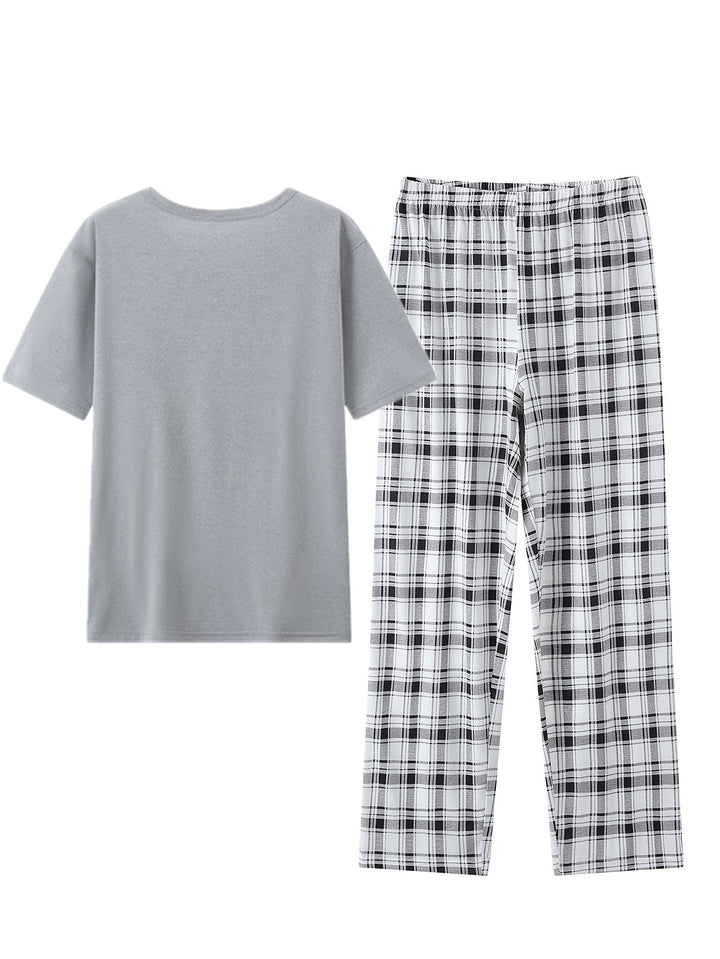 Relaxed Checkered Two-Piece Set