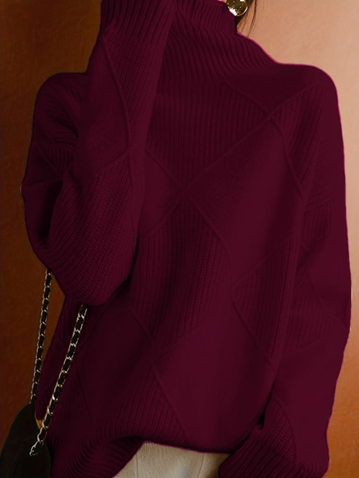 Textured Turtleneck Sweater