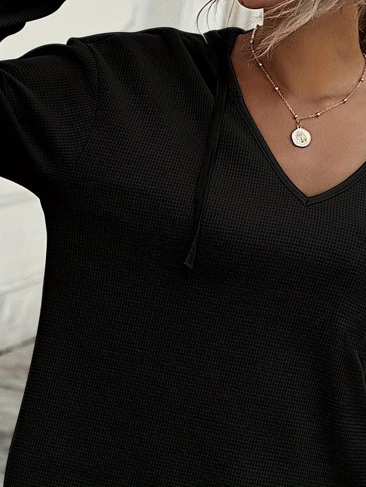 Relaxed V-Neck Hoodie