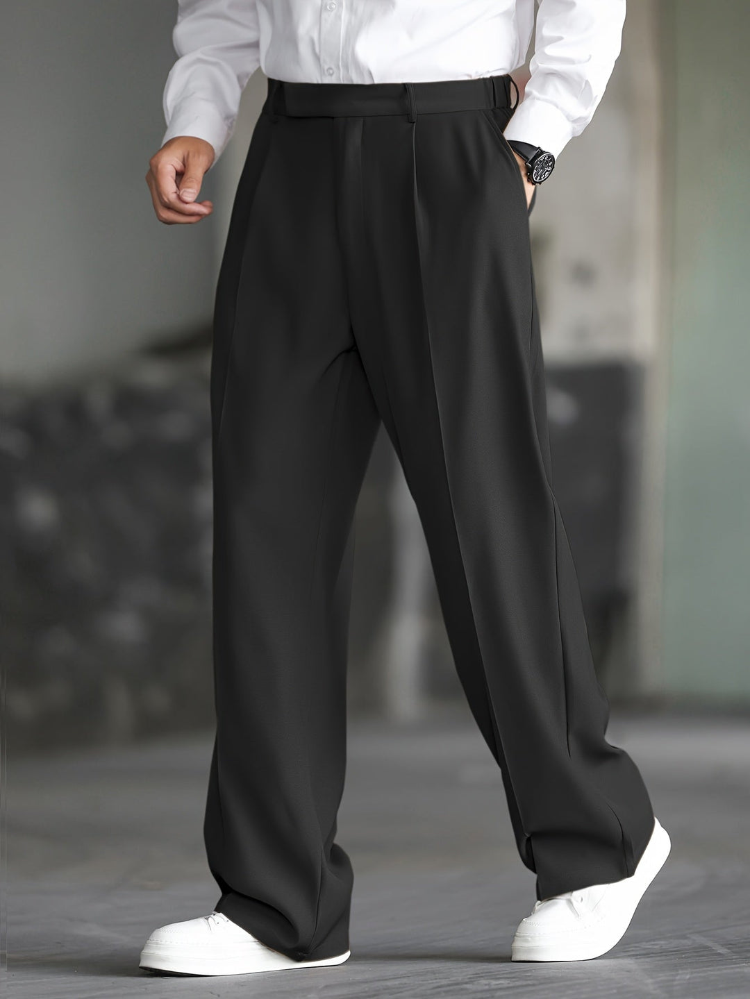 Relaxed Wide-Leg Dress Pants