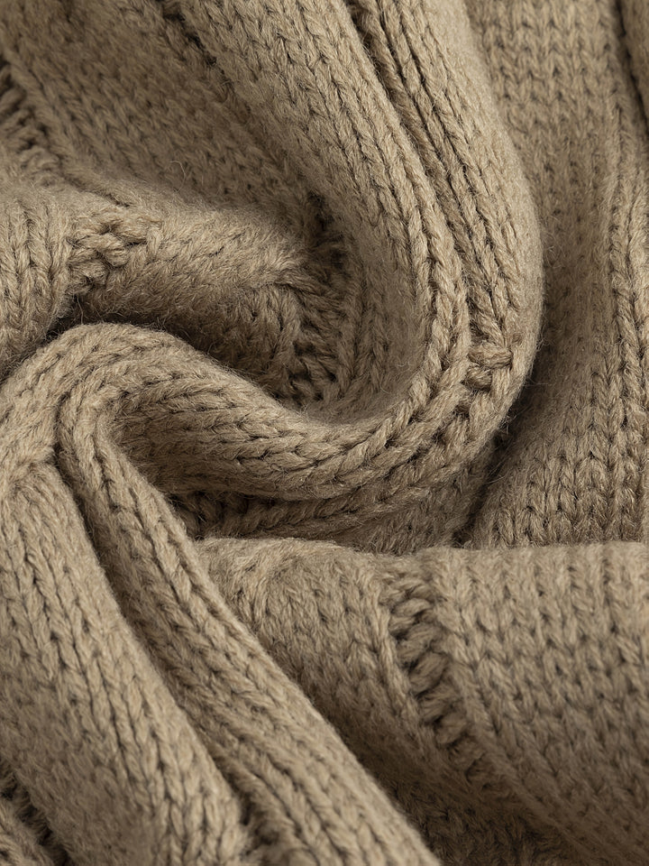 Shawl Collar Cable Knit Cardigan
