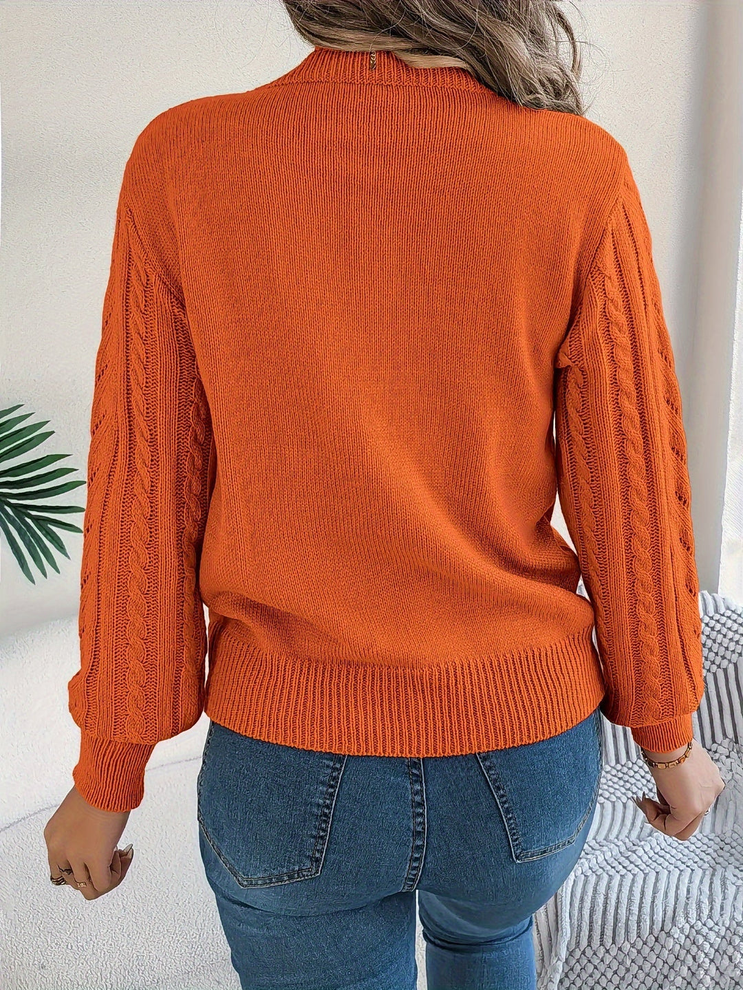 Cable-Knit Textured Sweater