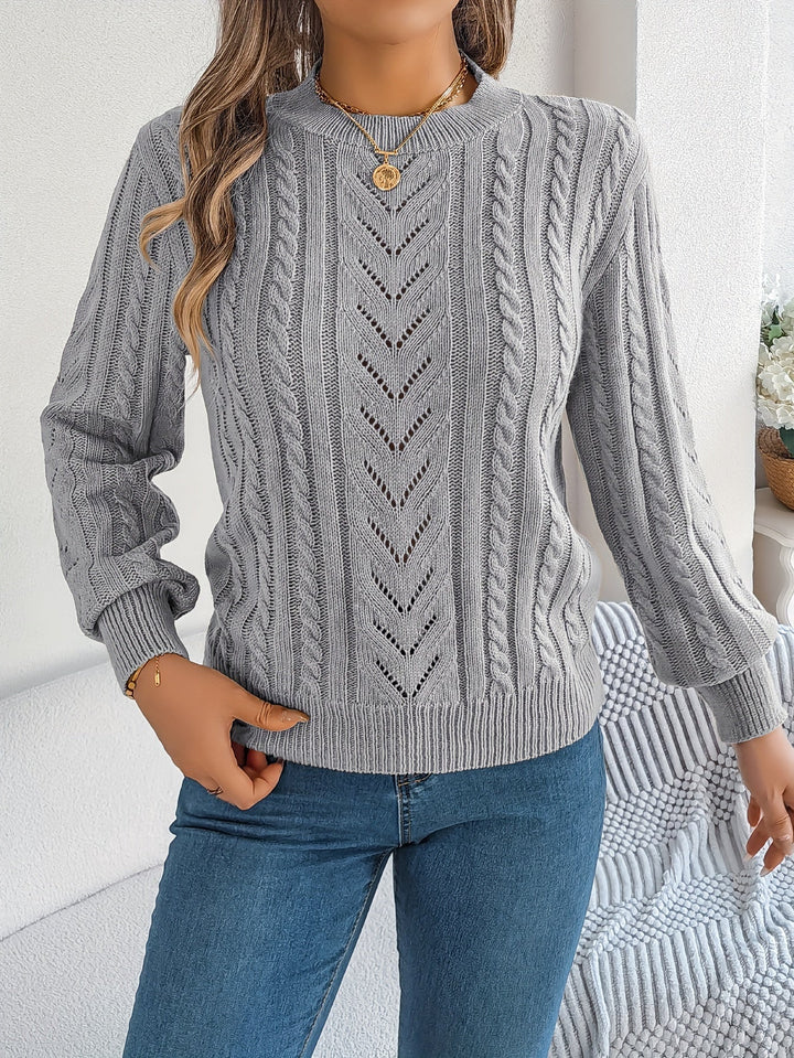 Cable-Knit Textured Sweater