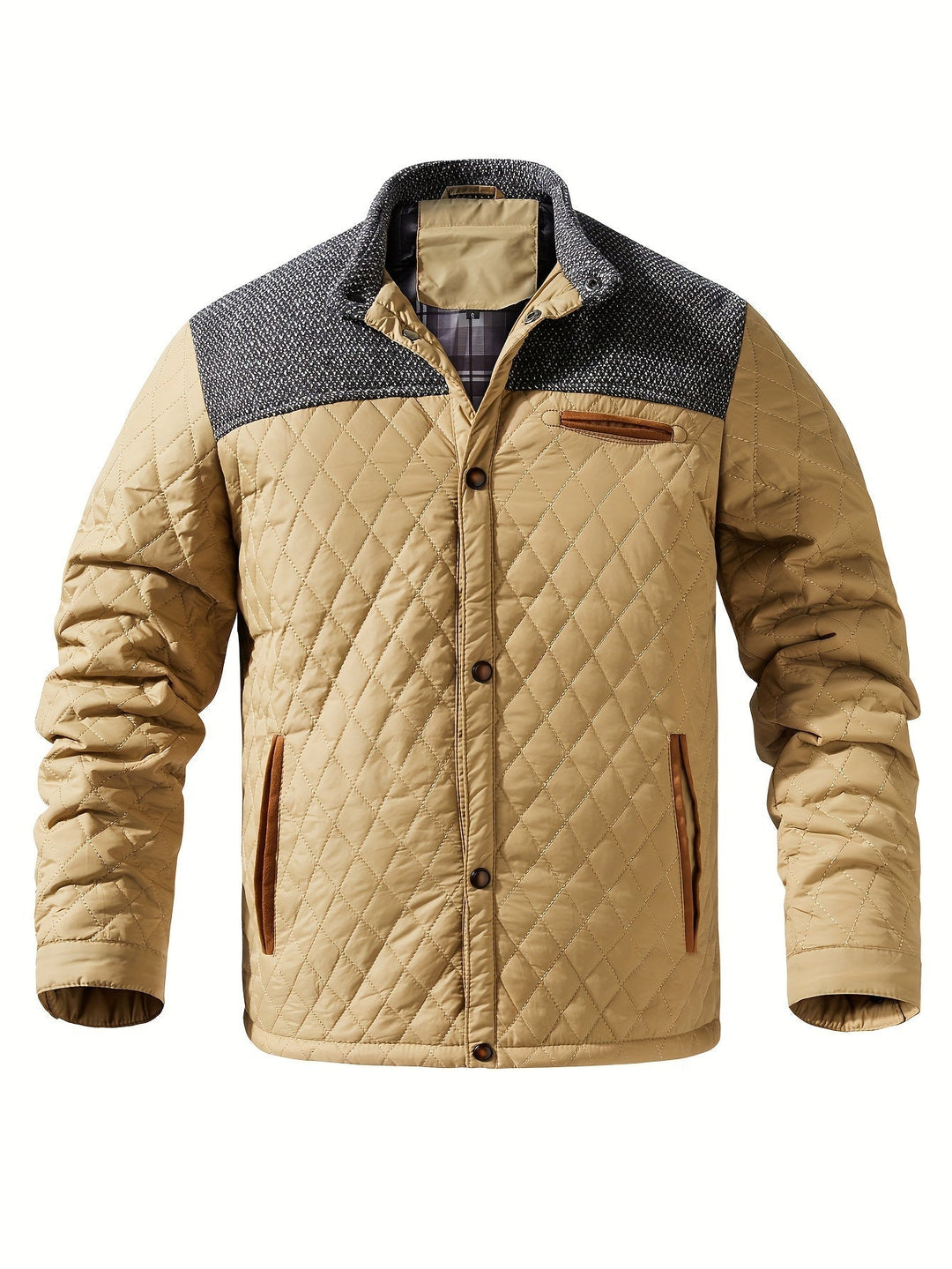 Quilted Stand-Collar Jacket