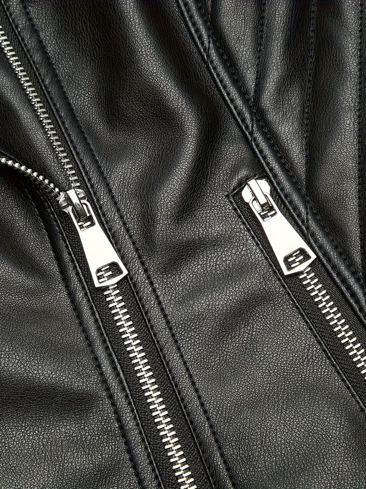 Sculpted Zip-Front Moto Jacket