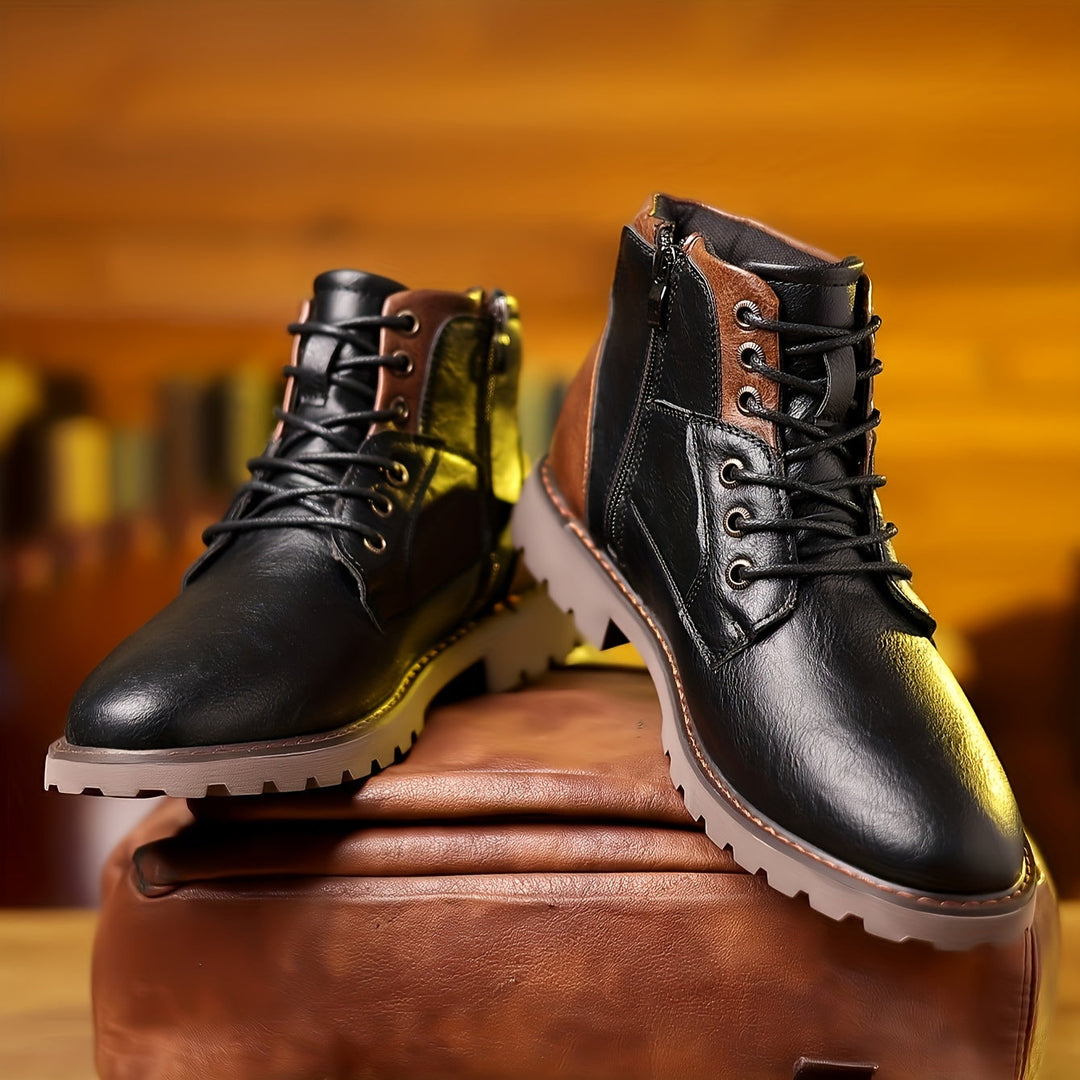 Rugged Lace-Up Ankle Boots
