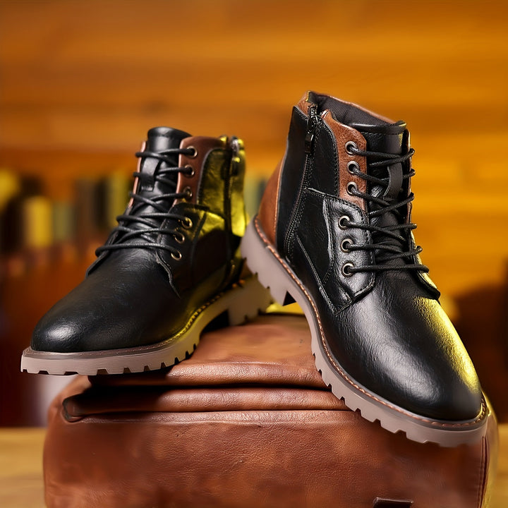 Rugged Lace-Up Ankle Boots