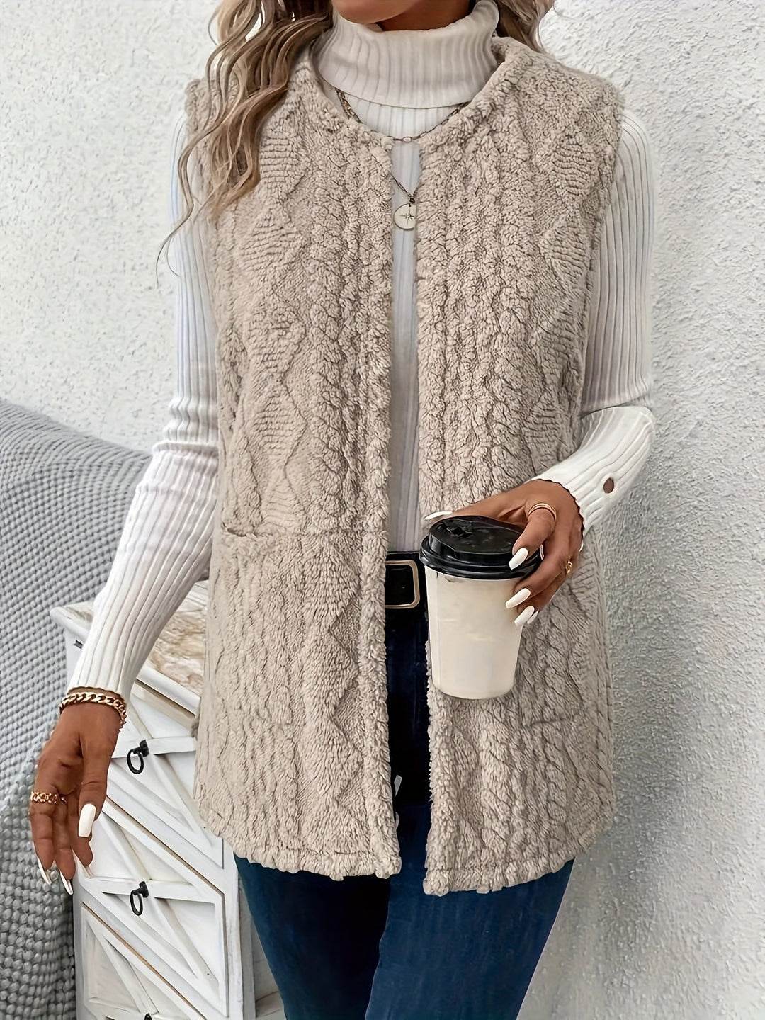 Cozy Textured Sleeveless Vest