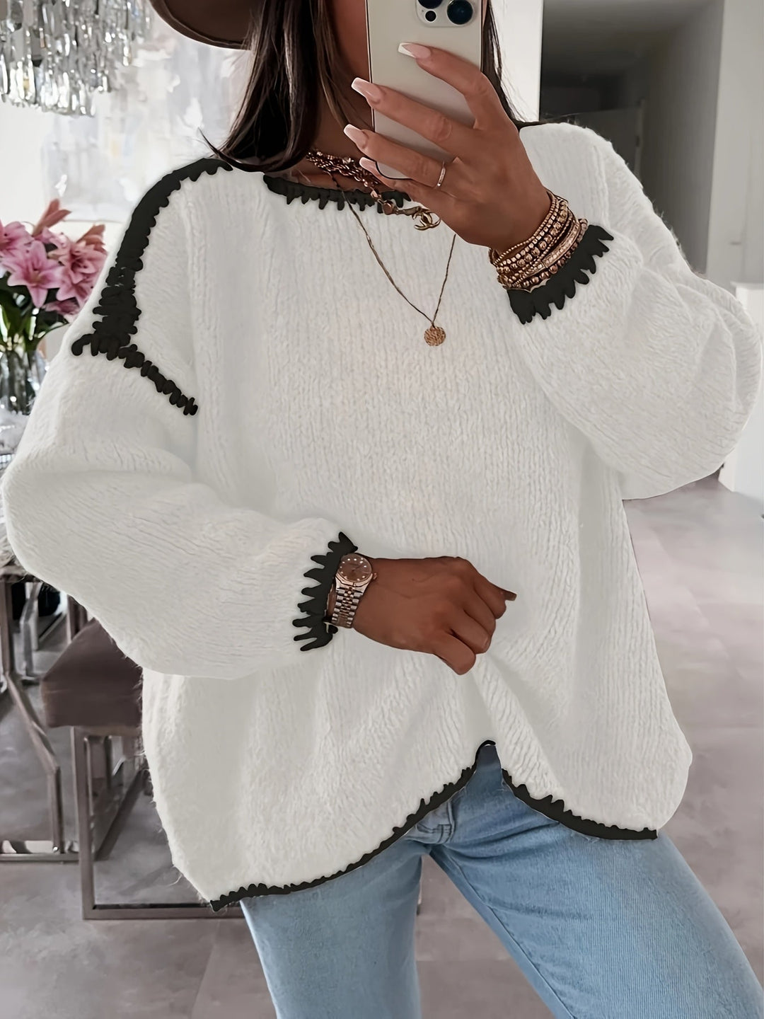 Relaxed Boat Neck Sweater