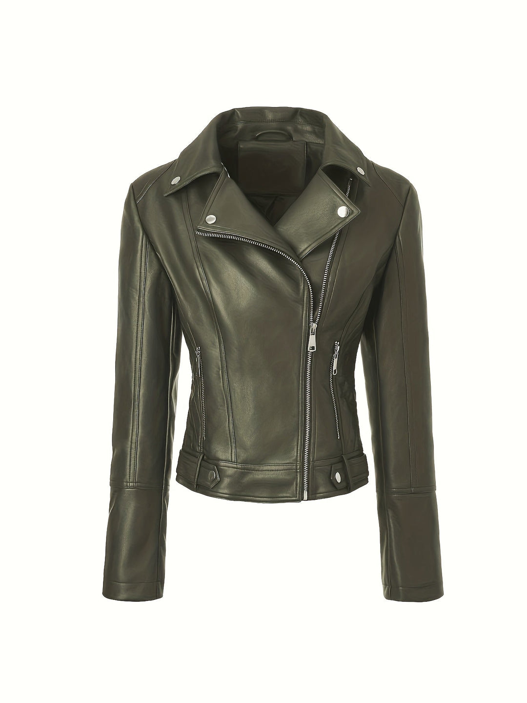 Sculpted Zip-Front Moto Jacket