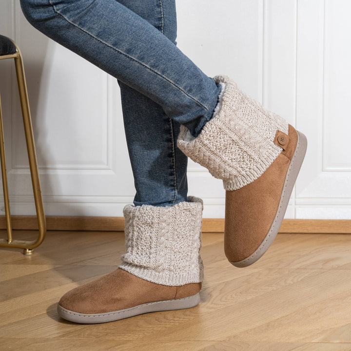 Cozy Knit-Cuff Boots