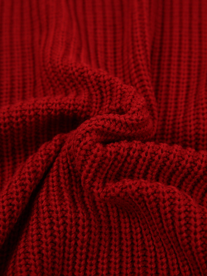 Relaxed Half-Turtleneck Sweater Dress