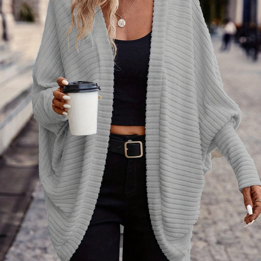 Relaxed Open-Front Cardigan