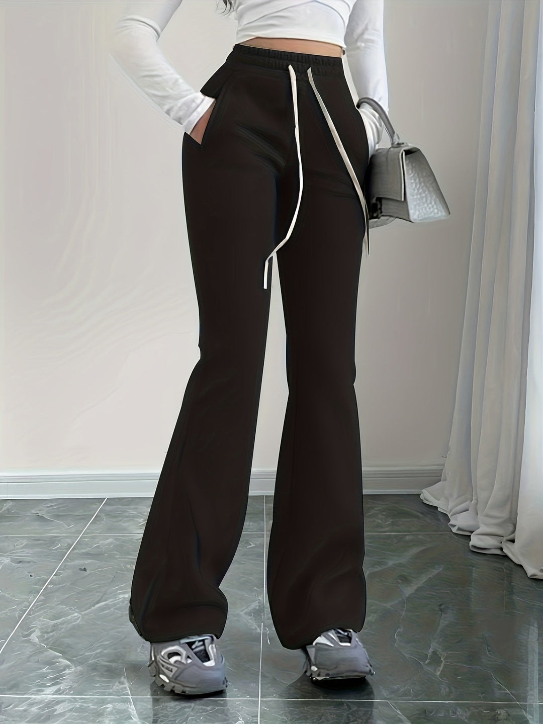 High-Waist Flared Lounge Pants