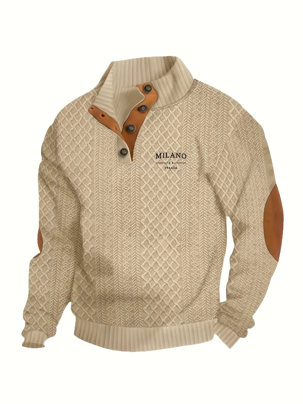 Textured Stand-Collar Sweater