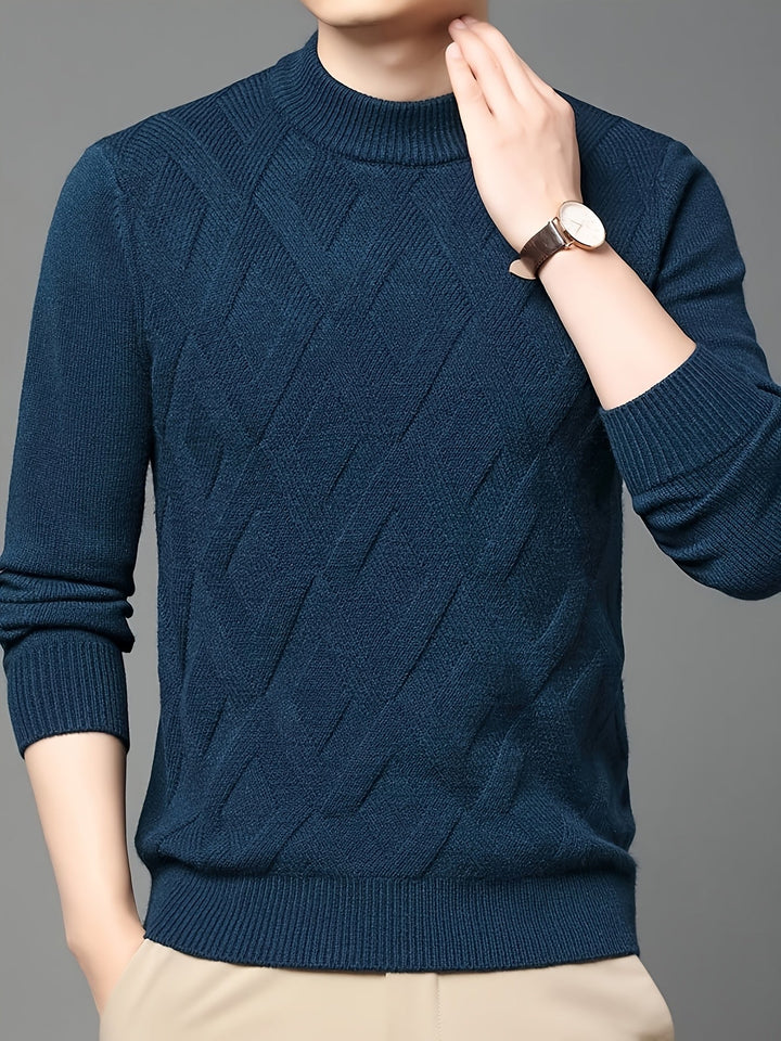 Textured Mock-Neck Sweater
