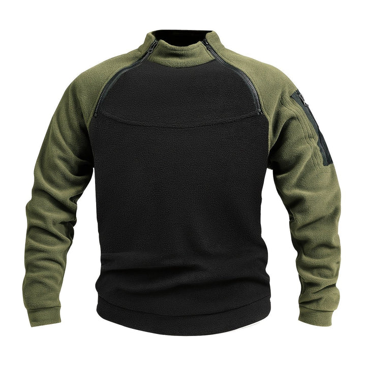 Zip-Detail Mock-Neck Sweater